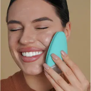 Electric Sonic Vibration Silicone Facial Cleansing Brush - Facial Beauty Device for Deep Skin Cleansing