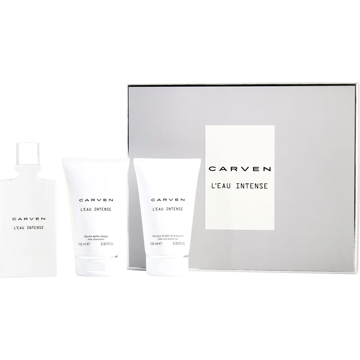 Carven L'eau Intense Set-Edt Spray 3.3 Oz & After Shave Balm 3.3 Oz & Shower Gel 3.3 Oz For Men