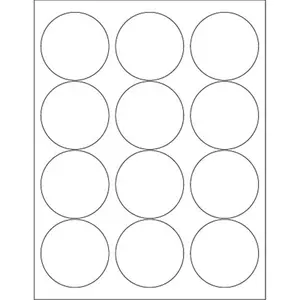 212 MAIN Self Adhesive Circle Laser Labels (2.5 in.), 1200-Pack Sticky Labels with Permanent Glue, Adhesive Stickers Compatible with Laser Printers
