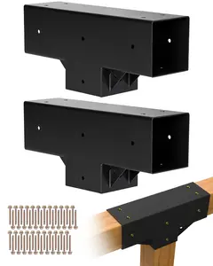 VEVOR Pergola Kit 2-Pack, T-Shaped 4x4 (Actual 3.5x3.5 Inch), 3-Way Pergola Brackets DIY Woodworking Gazebo Bracket Kit with Screws for 3.5x3.5 Inch Wood Beams in Actual Size for Outdoor Party Banquet