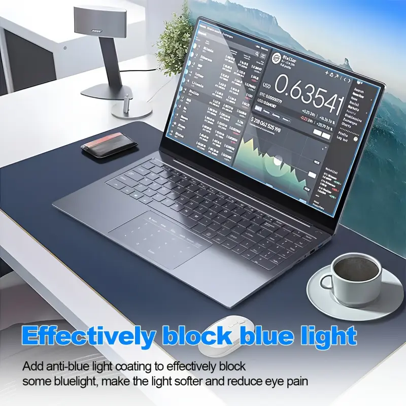 2pcs 15.6Inch Laptop Screen Protector with Blue Light Filter Anti Reflection Matte 9H Anti Fingerprint Scratch Reduce Eye Tiredness Office Necessity Clear View