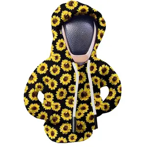 Sunflower Pattern Hoodie Design Car Gear Shift Cover, Cute Car Gear Shift Protector, Automatic Shift Knob, Car Interior Decoration Accessories for Women & Men