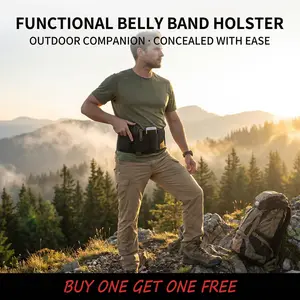 Buy one get one free Concealed Carry Belly Band Holster, Left/Right Hand Holster, With Magazine Pouch