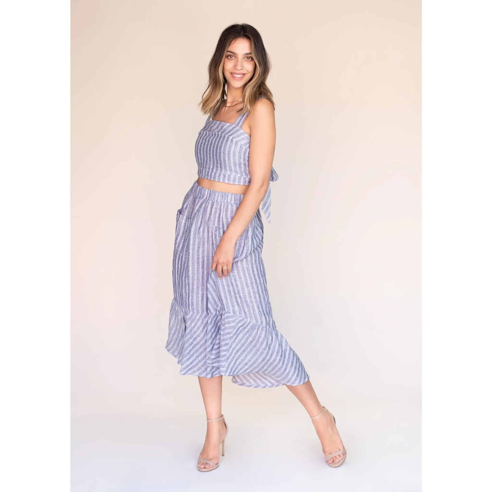 Striped Linen Skirt