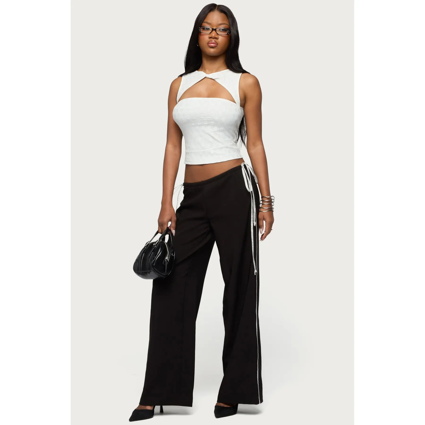 Mikah Dotted Ribbon Wide Leg Pants