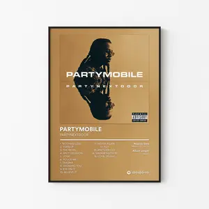 PARTYNEXTDOOR Album Poster, P3 Two PARTYNEXTDOOR Tracklist, OVO Sound R&B Print, Chill Late Night Vibes, Unframed Print Only
