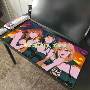 Makima Yoru Power from Chainsaw Man Anime Desk Mat Mousepad 32" x 16"