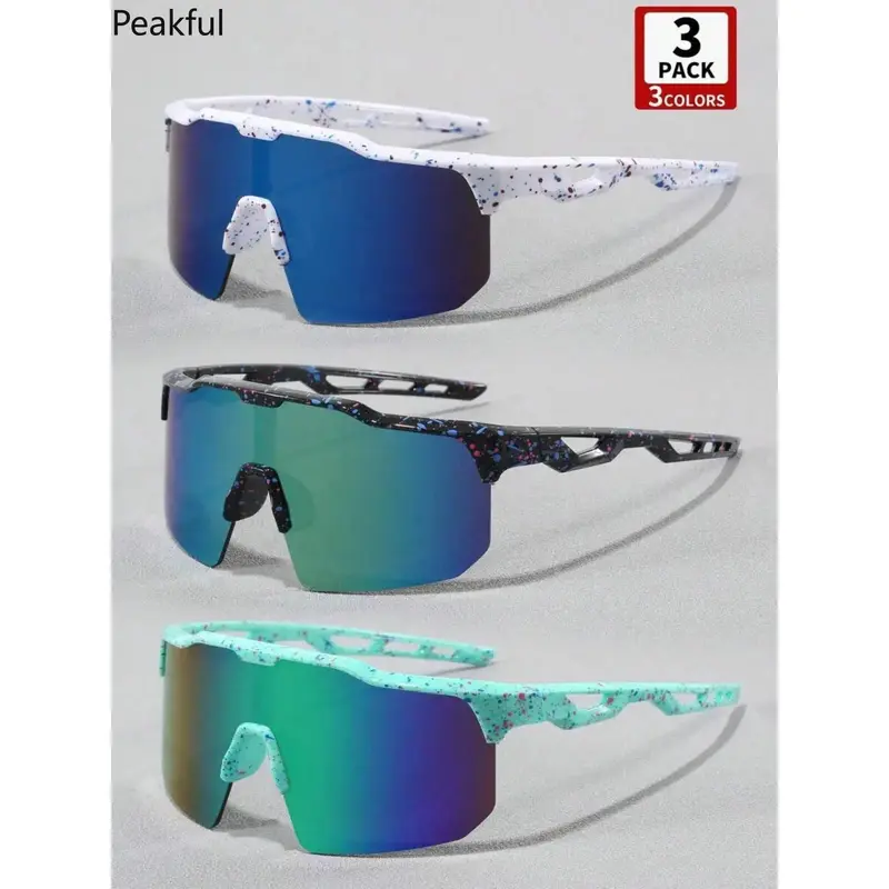 3-Piece Kids Sports Sunglasses Set | UV400 Protection for Cycling, Tennis & Baseball | Unisex Eyewear for Outdoor Activities | Fashionable & Durable Holiday Gift for Kids