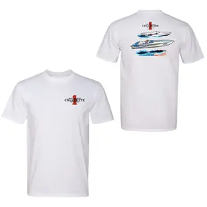Cigarette Racing T-Shirt, High-Performance Offshore Speed Boat Graphic Tee, American Flag Water Trail Shirt for Powerboat Enthusiasts