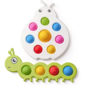 Fidget Popper Sensory Baby Toys for 10+ Months, Christmas Stocking Stuffers Push and Popping Busy Board, Montessori Toys for 1+ Years Old, Airplane Car Travel Toy for Toddlers 1-3 Stress Relief