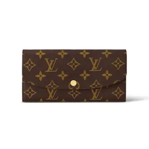 LOUIS VUITTON Emilie Wallet with Monogram Print and Snap Closure in Canvas and Leather Trim for Women in Rose Pink