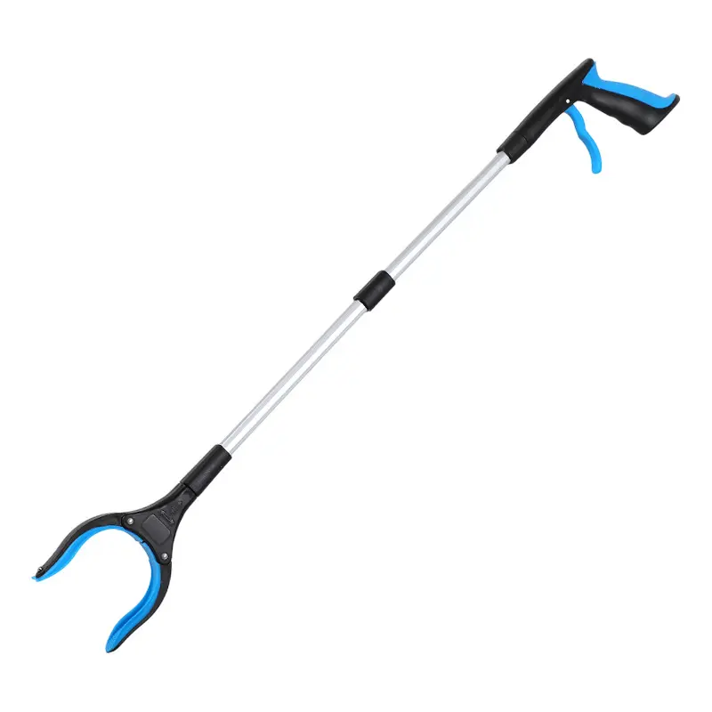 32-Inch Grabber Reacher Tool, Lightweight Garden Cleaning Mobility Aid for Elderly, Long Handy Trash Claw Litter Picker Arm Extension Garbage Pick Up Tool, Blue