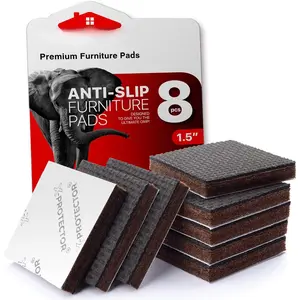 Non Slip Furniture Pads 8 count 1 1/2"  -  Furniture Grippers! Self-Adhesive Rubber  Furniture  - Ideal Non Skid Furniture Pad Floor Protectors - Keep Furniture in Place!