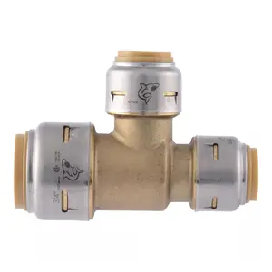 SharkBite Push to Connect 3/4 in. Push X 1/2 in. D Push Brass Reducing Tee – Easy Plumbing Solution
