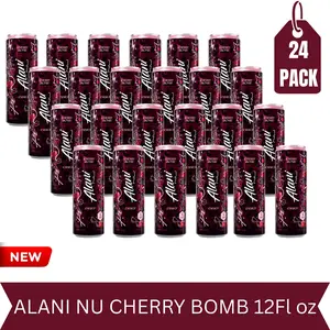 Alani Nu Cherry Bomb Energy Drink 12 fl oz 24 Pack High Energy Sport Berry Beverage for Enthusiasts