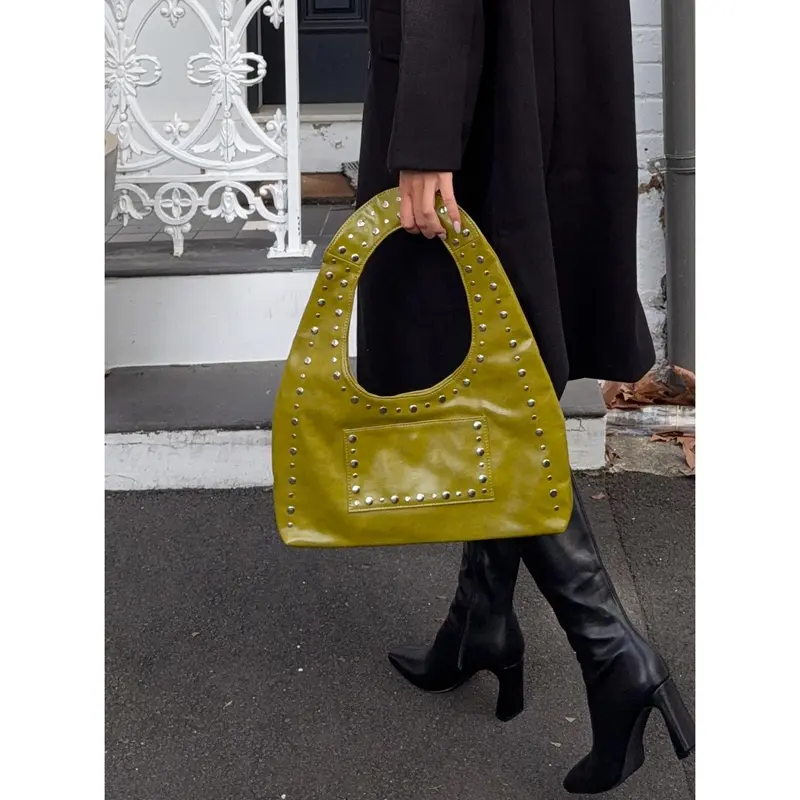 Bankes Studded Shoulder Bag Green