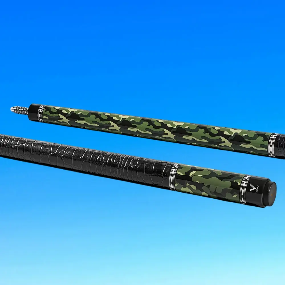 EVO CAMO POOL CUE - VIPER - LEATHER WRAP