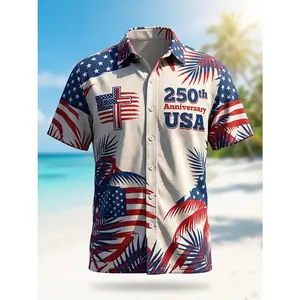 250th Anniversary USA Hawaiian Shirt, Patriotic In God We Trust 1776 2026 Apparel, Gift For Men