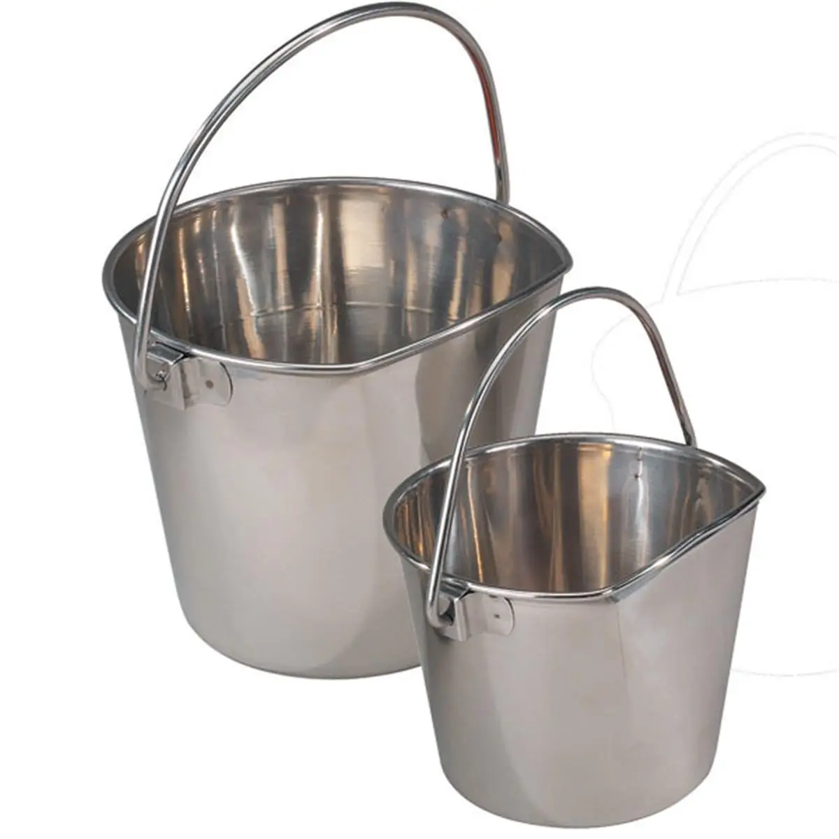 212 MAIN Heavy-Duty Stainless Steel Flat-Sided Pail, 32oz (1 qt), Hanging-Safe Home Care Bucket, One Quart
