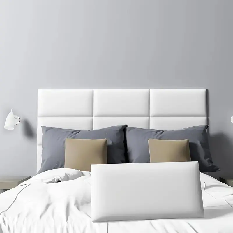 3D Self-Adhesive Bedside Bedroom Soft Padding Interior Wall Stickers, 5-Piece Set 12mm Thickened Design, No Drilling Required, Reusable Home Decor
