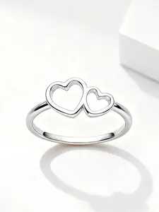 1 PC Fashionable Elegant Heart-shaped Zircon Ring for Women Fashion Jewelry for Festival Party Daily Clothing Decor Trendy Exquisite Wedding Engagement Promise Ring Ladies  Anniversary Party Birthday Valentine's Day Festival Gift for Girlfriend