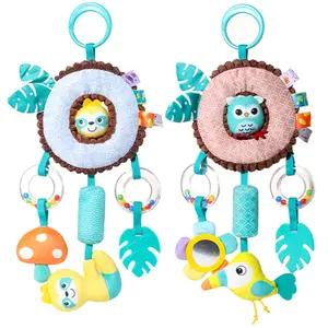 Baby Hanging Rattles for Soft Newborn Infant Plush Cute Sensory Stroller Animals Bed Bell Dolls Babies Development Handle Toys Toddlers Gift
