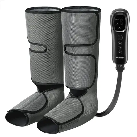 Nekteck Air Compression Leg Massager with Built-in Airbags, 3 Massage Levels & Auto Shut-Off - Foot and Calf Comfort, Plantar Fasciitis Relief, Alleviates Stress - Ideal Gift for Adults, Self-Care Essential