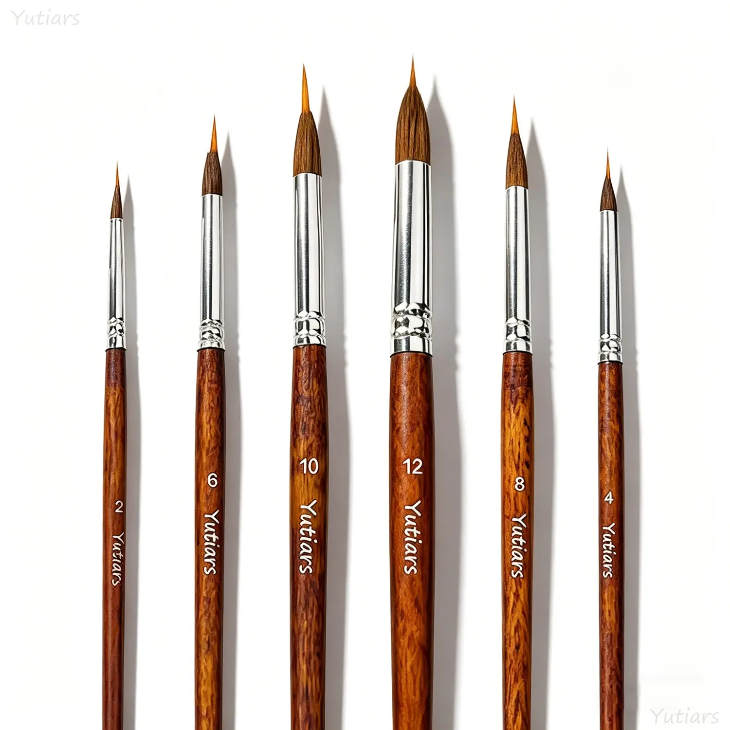 Yutiars 6Pcs Professional Watercolor Brushes, 4Pcs Extended Point Synthetic Brushes, Extra Long Pinhead for Fine Art Detailing Art Painting Supplies, Art Materials