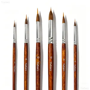 Yutiars 6Pcs Professional Watercolor Brushes, 4Pcs Extended Point Synthetic Brushes, Extra Long Pinhead for Fine Art Detailing