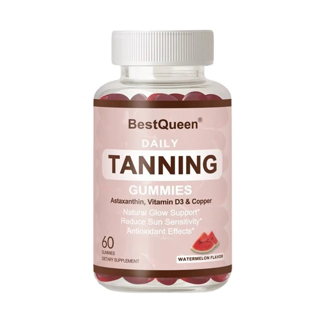 BestQueen Tanning Capsules –  Supports A Natural Golden Glow, Skin Resilience and Anti-Aging Against Sun-Induced Oxidative Stress - Natural Melanin-Boosting Supplement with Astaxanthin – 60 Pieces