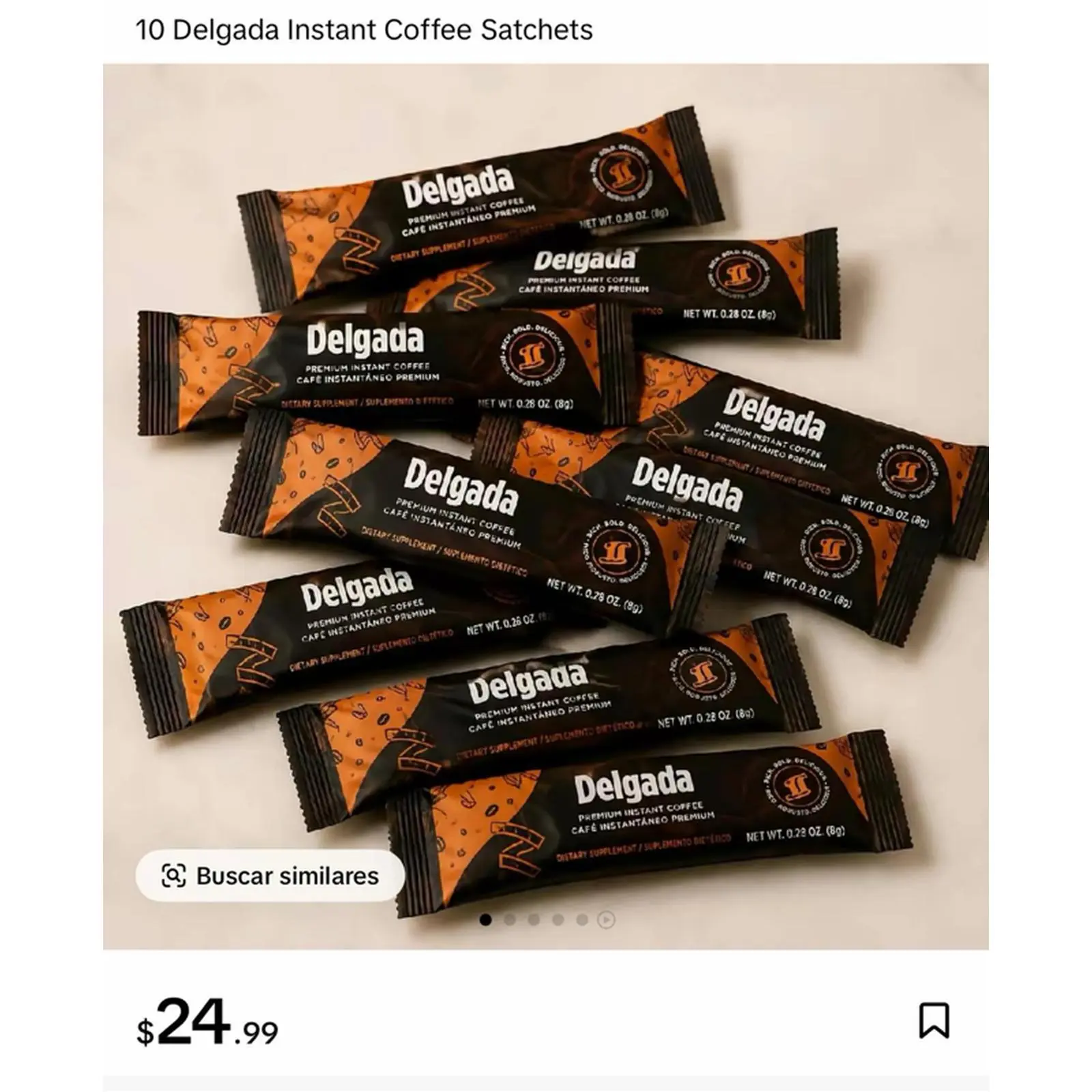 Delgada 10 Instant Coffee Satchets - Premium Quality Coffee for Quick Brewing - Perfect for On-the-Go Enjoyment