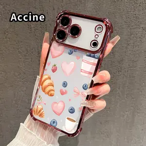 Clear Four Corners Phone Case for iPhone 17 16 Pro Max 15 Plus 14 13 12 11 E Air Protective Cover Sweet Morning Delight Pattern Printed Anti-drop Shockproof Cellphone Casing