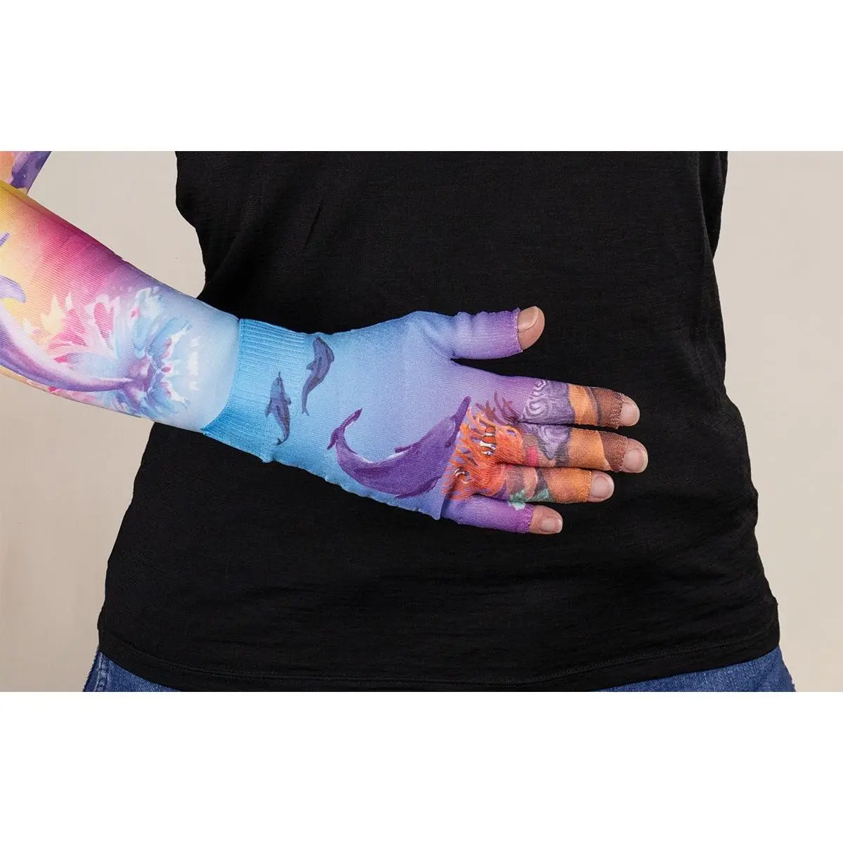 Dolphins Gradient Compression Glove