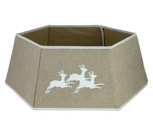 Northlight 26" Burlap w/ Reindeer Christmas Tree Collar