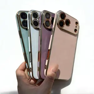 iPhone 17 Pro Max 6D Electroplated Phone Case for iPhone 12-17  TPU Bumper & Hard PC Back, Cute Sparkly Girly Protective Cover for Women & Girls