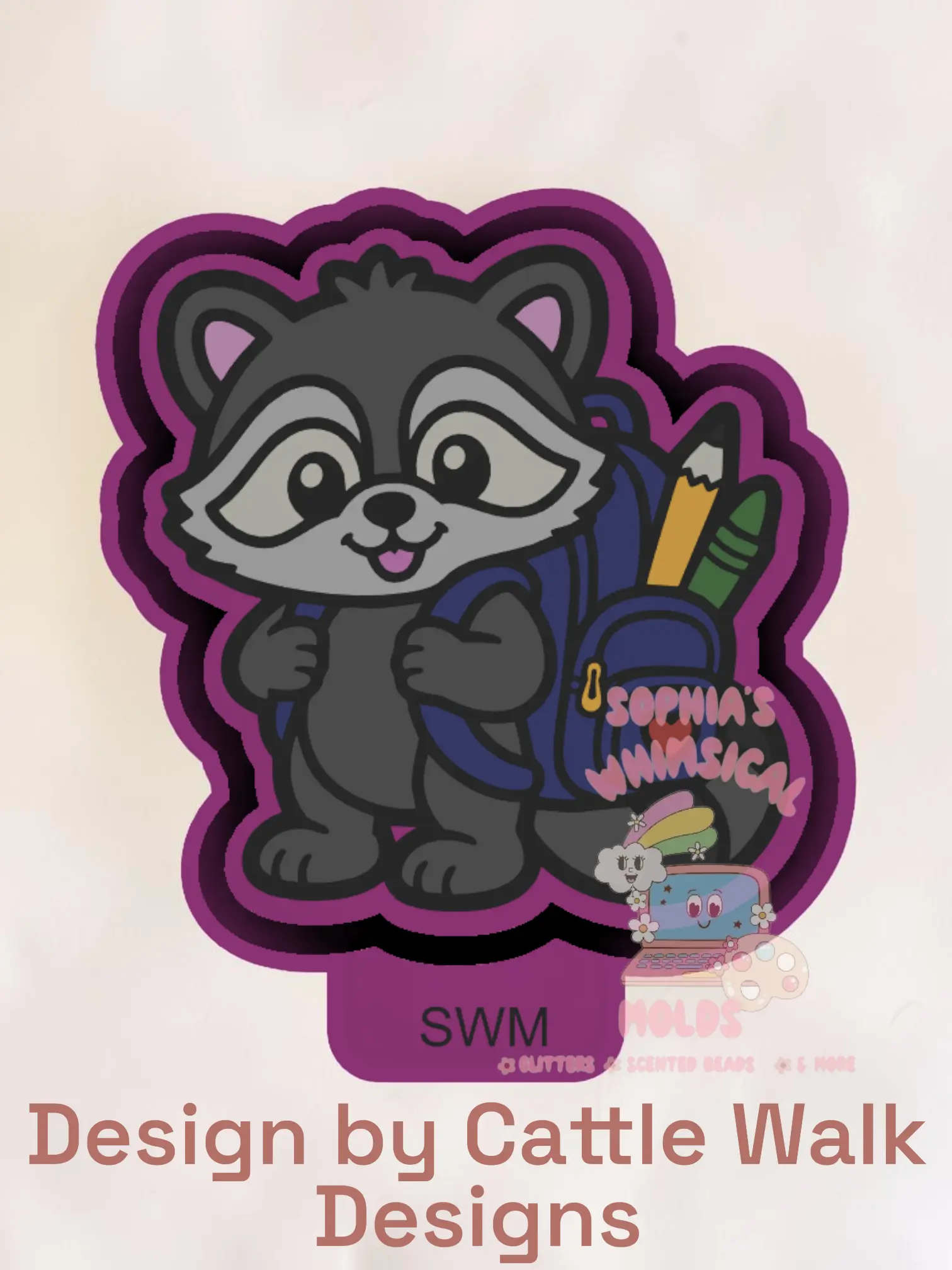 Raccoon Back to School - Premium Silicone Mold