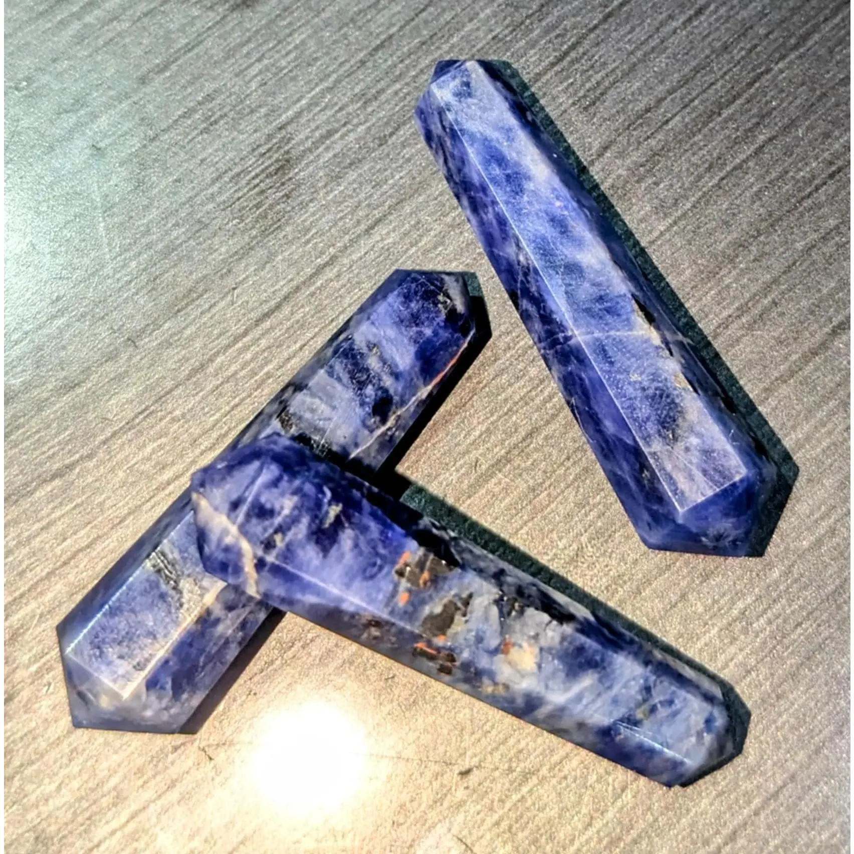 Natural Sodalite, Carved and Polished 6-Sided Point | Healing Crystal | Meditation Stone