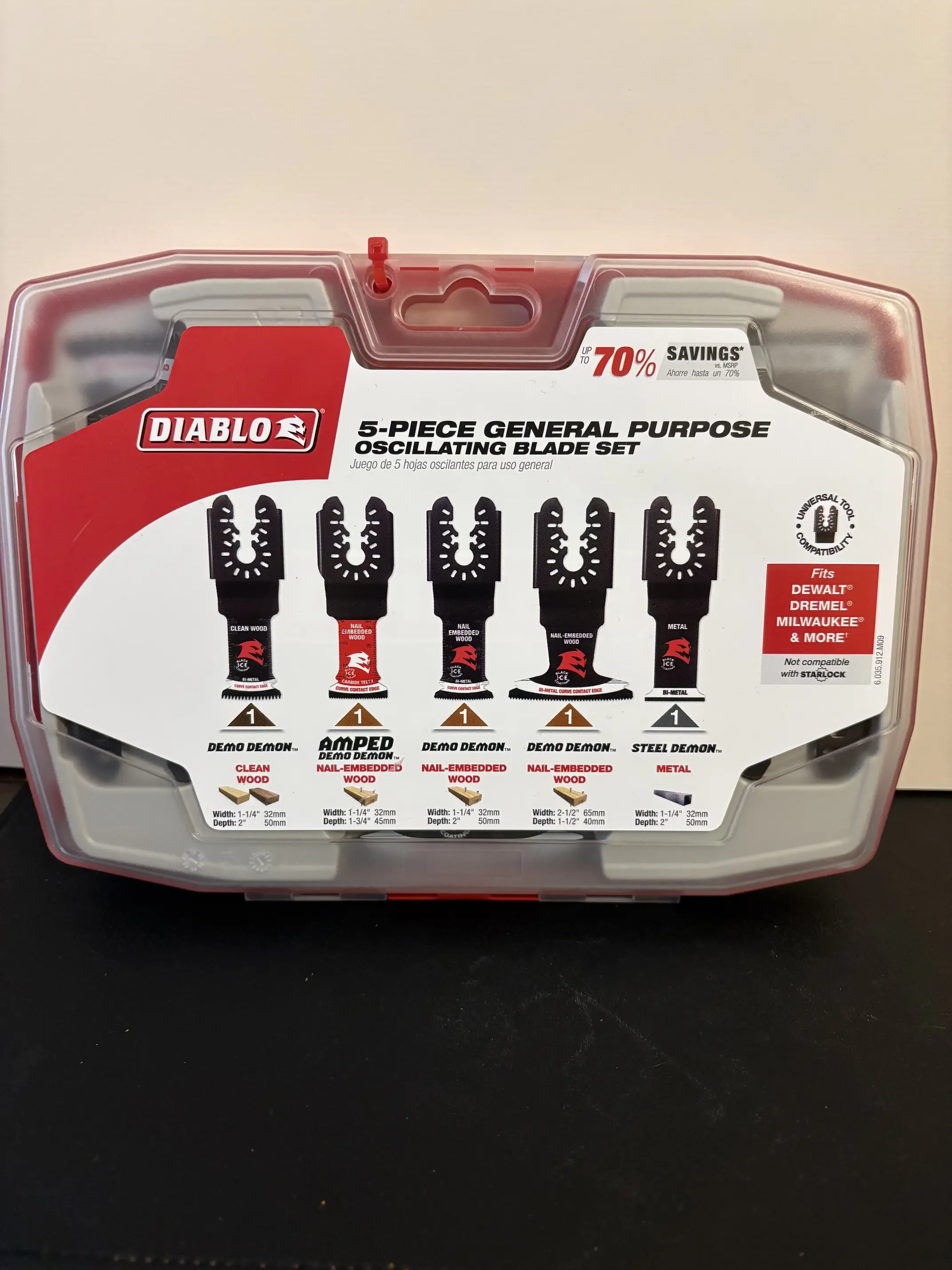 Diablo 5-Piece General Purpose Oscillating Blade Set – Wood & Metal – DOU5PC