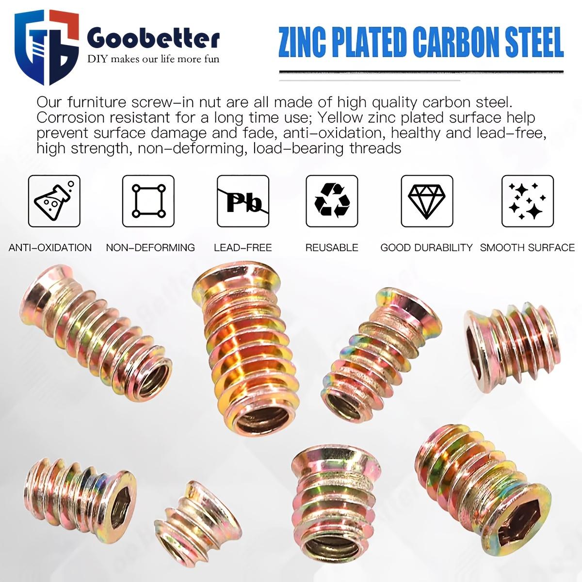 162Pcs 1/4"-20 Threaded inserts for Wood Furniture Screw-in Nut Wood inserts Bolt Assortment Kit with M6+M8Hex Wrench (1/4"-20 x15mm)