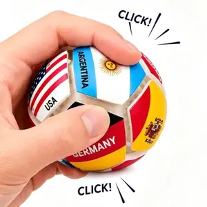 Stress Relief Ball with Mechanical Click Switch, adult anxiety relief,festival gift creativity, portable stress reliefStress relief accessory,addictive fidget,Clicky Sensory Toy for Adults & Teens, Soccer Fan Collectible, Portable Keychain