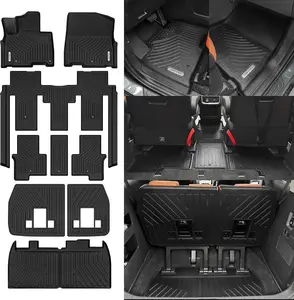 YITAMOTOR Floor Mats & Trunk Mat with Backrest for Kia Carnival MPV 2022-2025 8 Seats (Not for Hybrid & Prestige Models)