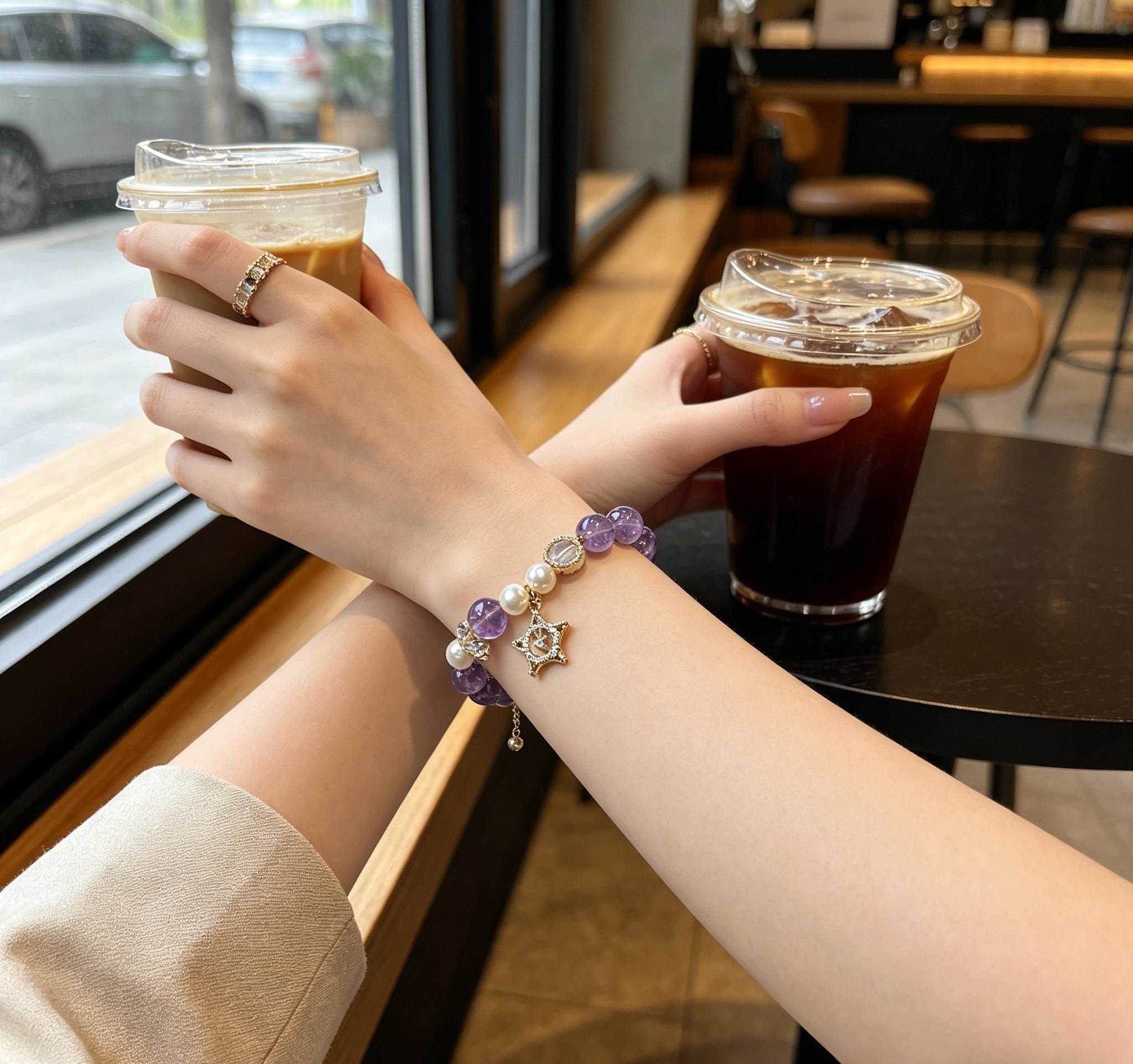 Mixed Natural Crystal Gold Bracelet, Handmade Spiritual Energy Bangle, Healing Gemstone Jewelry for Daily Wear, Dating & Party, Mysterious Elegant Wrist Accessory