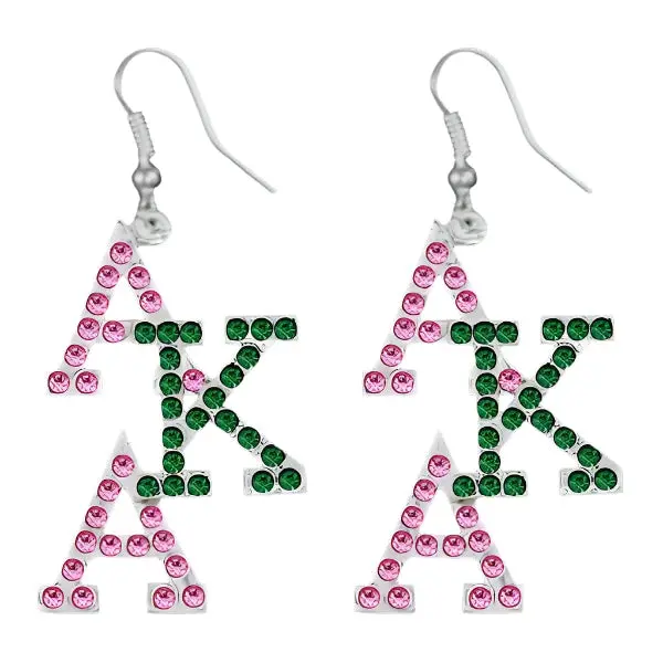 Alpha Kappa Alpha Bling AKA Overlap Earrings