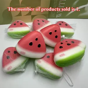 Super Soft Slow Rebound Watermelon Squeeze Toy, Soft Squishy Silicone, Creative Stress Relief Toy Cute Fruit Design, Anti-Anxiety Venting Small Toy, Stress Relieving Accessory, Kawaii Squishies