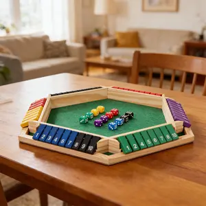 Wooden Board Game, 1 Box 6 Players DiceGame, Classic Wooden Board Game, FamilyGame, Developing Skills Game wooden dice family game tiktok  shop  number  flipboard