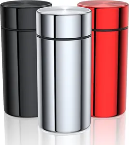 Portable Aluminum Storage Jar 3-Pack,Airtight Smell Proof Container, Metal Waterproof Small Bottle Multipurpose Container for Coffee & Teas, Herb Spices Container Screw-Top Lid