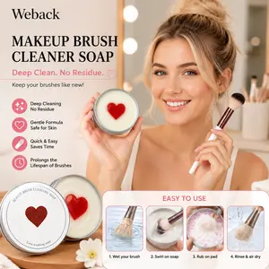 WEBACK Makeup Brush Cleaner Soap with Silicone Cleaning Pad,Savon nettoyant pinceaux Solid brush cleaner 3.52oz/100g