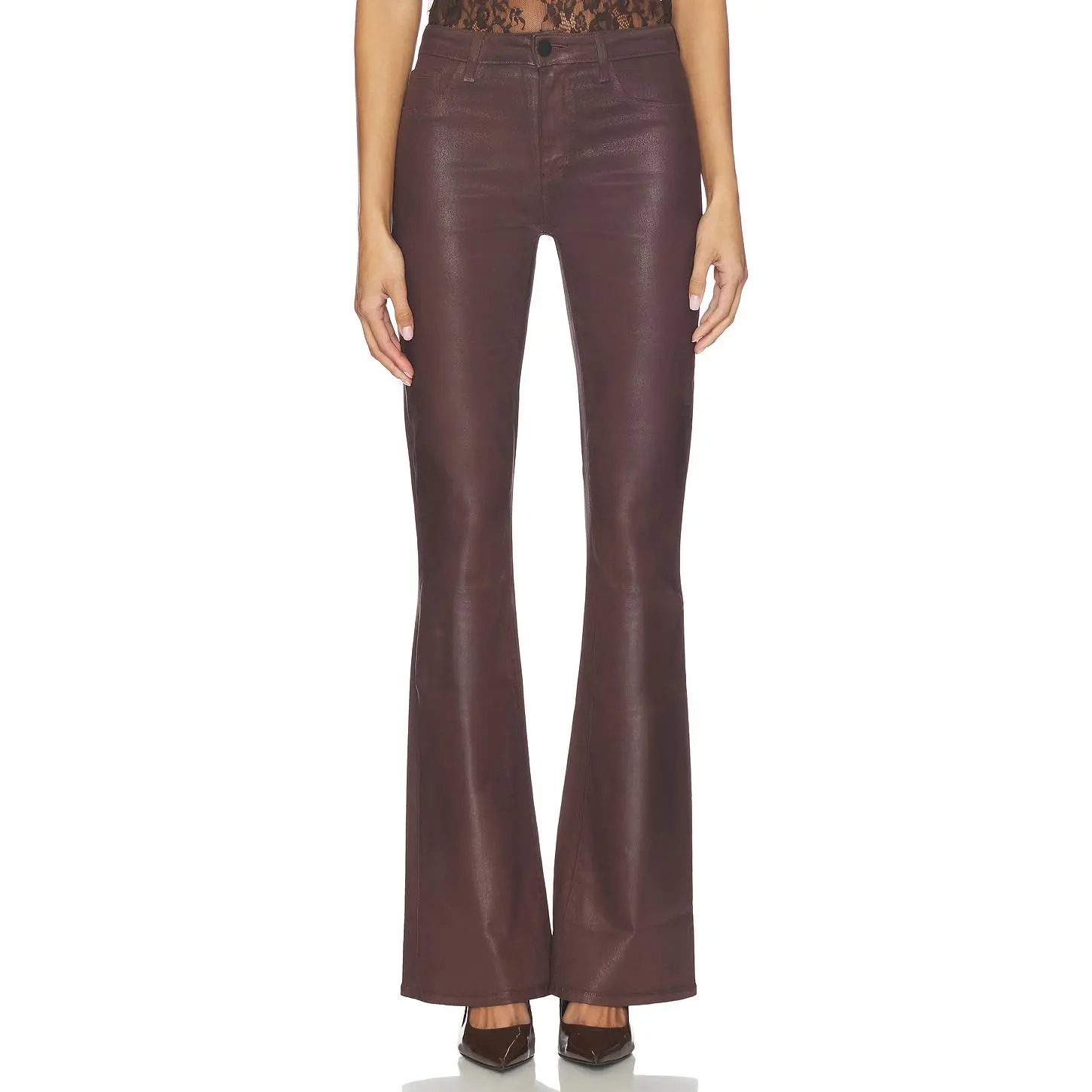 L'AGENCE Marty High Rise Flare in Chocolate Coated
