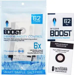 2-Way Humidity Control Pack - Preserve Flavor & Control Humidity at 62% RH - Moisture Absorber for Herbs, Spices & More - 4 Gram (Pack of 6)