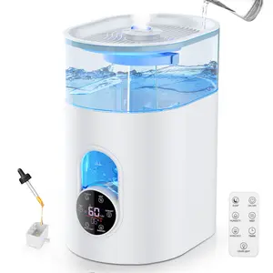 Humidifiers for Bedroom Large Room Home - GloryAir 6L Quiet Top Fill Cool & Warm Mist Humidifier with Smart Humidity Control, Remote Control, 7-Color Light, Humidistat, Oil Diffuser for Plants & Baby